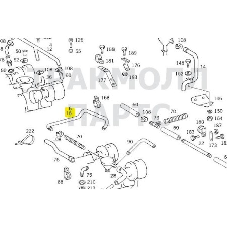 tubo di sfiato cilindro freno posteriore mercedes A4420180112