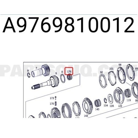gabbia/cuscinetto rullo asy g85 6 albero uscita cambio 37x31x57 mercedes a9769810012