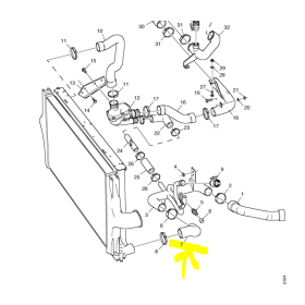 tubo/manicotto in gomma flessibile inferiore radiatore scania 1523338
