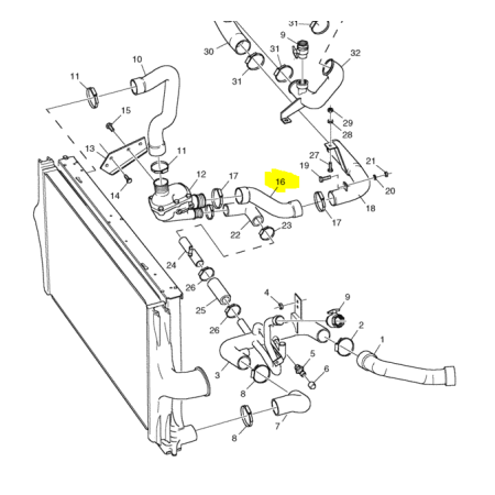 tubo/manicotto in gomma flessibile circuito di raffredamento scania 481886