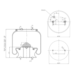 membrana sospensione ant comp 245x260x330 scania 1440302 470921 488266