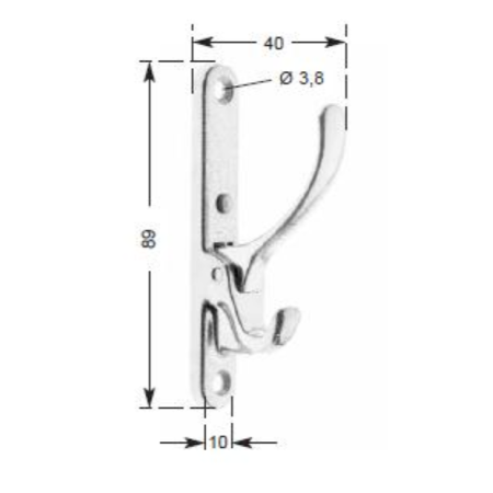 gancio pieghevole appendiabiti happich 6210025