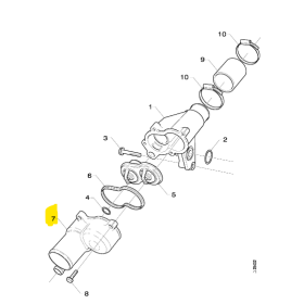 corpo/alloggiamento termostato scania 1364857