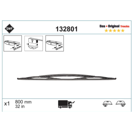 spazzola tergi 800mm swf 132801 man 81264400033 mercedes a0008207145