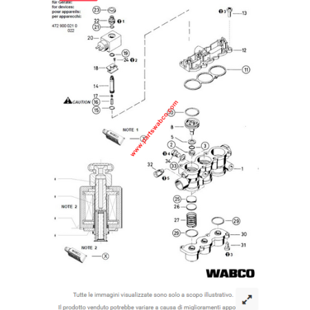 kit rev elettrov abs-ebs-ecas wabco 4729000042 mercedes A0003200658