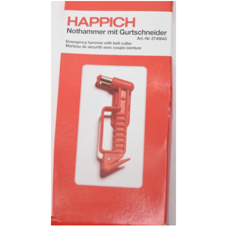 martello emergenza rompivetro con taglia cinture happic 2740043