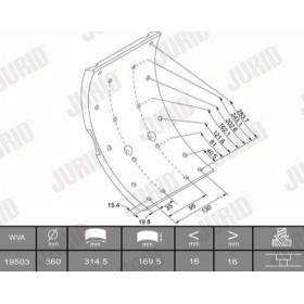 kit mater. d'attrito freno tamburo 223x410x19,8 3°magg man 88502200062