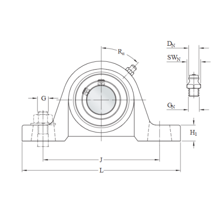 Unità cuscinetto supporto ritto ghisa d20 A34 L127 ingrass gbm ucp204
