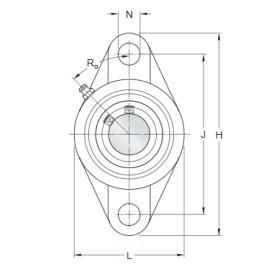 Unità cuscinetto flangia ovale, anello int magg H 113 d 20 lk ucfl204