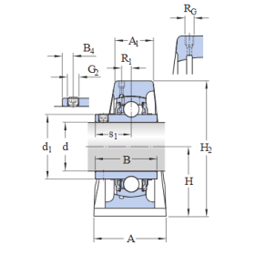 Unità cuscinetto supporto ritto ghisa d30 A45 L165 ingrass lk ucp206