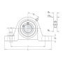 Unità cuscinetto supporto ritto ghisa d30 A45 L165 ingrass lk ucp206