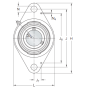 cuscinetto a sfere flangia ovale supp ghisa H156 L96 d35 skf fytv 35t