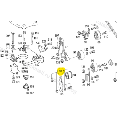 tendicinghia completo con supporto mercedes a0005500233