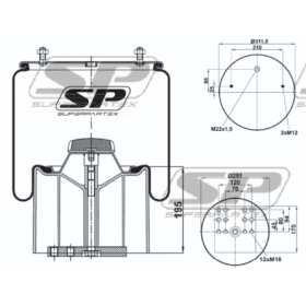 sospensione/torpress rimorchio e semirim assali bpw 542943510 partex 8100110