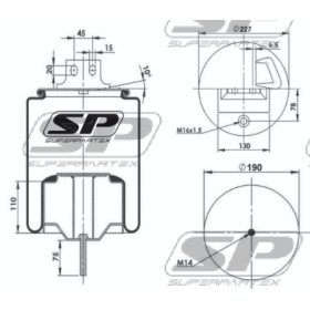 sospensione/torpress completo post sx iveco 41270462 500042583 partex 8100650