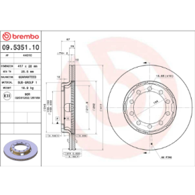 disco freno ventilato 417 10fori brembo 09535110 iveco 93161407