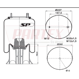 sospensione/diapress 1t323 40  acerbi/viberti 128147123 partex 8100040