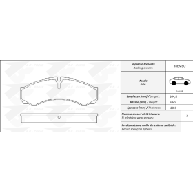 serie pastiglie freno disco ant/post iveco 2996535 2995633 2996346