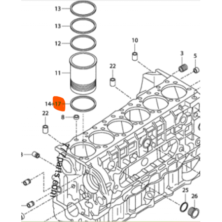 spessore di registro canna/cilindro motore 0,14mm iveco 500378983 504071403 new holland/astra 500378983