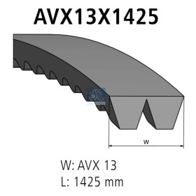 kit cinghie trapezoidali avx13x1425 iveco 2991705 4606269 4719583 4815459 98464571 61689963