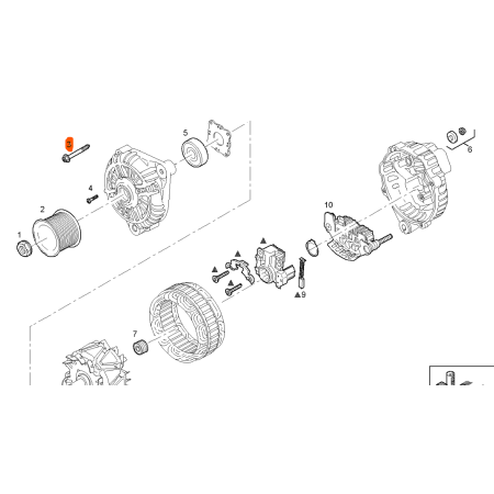 vite testa svasata alternatore 10x180x90 iveco 42548118
