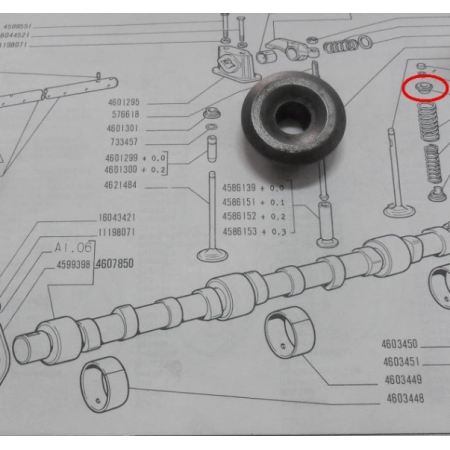 scodellino superiore della molla valvola motore iveco 4578175