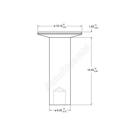 ribattino/rivetto fissaggio ganasce 6,3x17,5 iveco 1908616 42014895