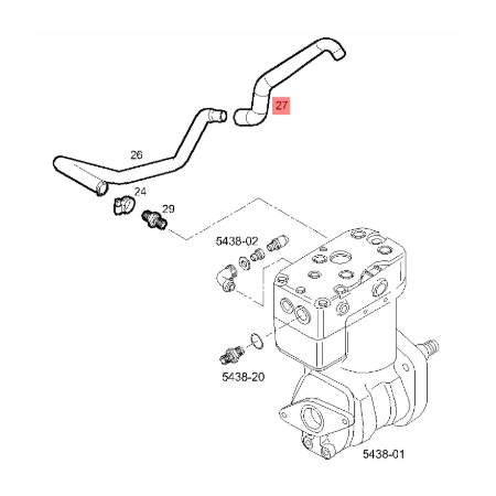 tubazione sagomata per il circuito di aspirazione aria iveco 41296988