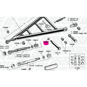 dado corona intagliato serrag perno timone M36x2 H27 viberti 125799310 errevi 729260