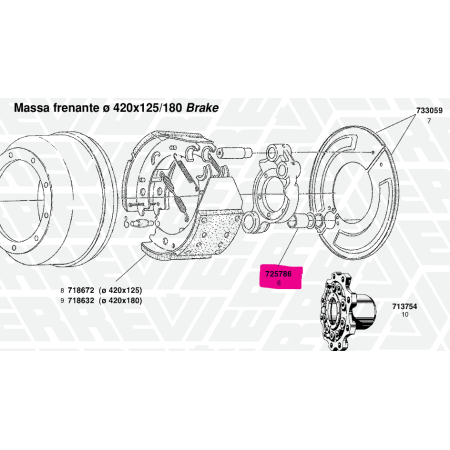 boccola perno chiaveØ43x48x90 massa Ø420x180 bpw 3838000 errevi 725786