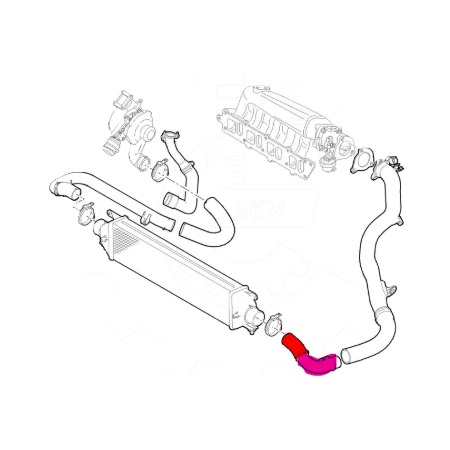manicotto altapressione flessibile aria intercooler fiat 51792357