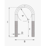 cavallotto di ancoraggio a "U"  m24x308x125 r63/r36 bpw 0313440948