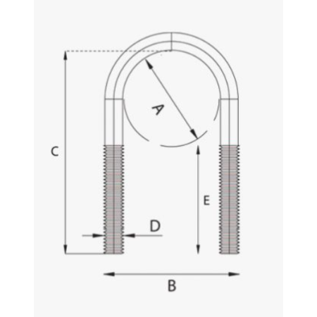 cavallotto di ancoraggio a "U"  m24x308x125 r63/r36 bpw 0313440948
