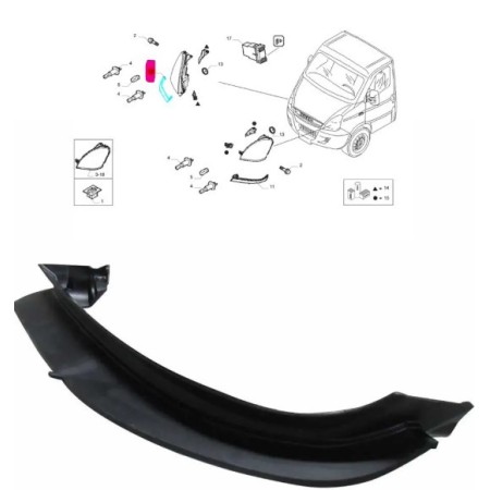 mostrina sottofaro/modanatura del paraurti anteriore dx iveco 69501533