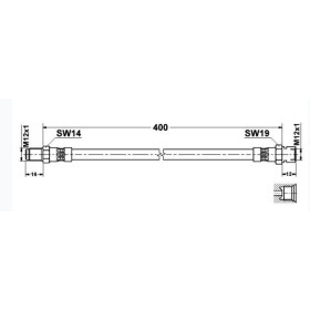 tubo flessibile freno L 400 raccordi m/f Ø 12 mercedes A000428353