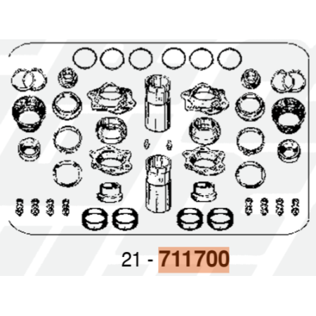 Kit completo di revisione perni a chiave masse freno emmerre 711700
