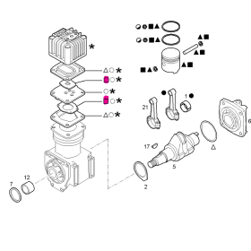 kit valvole/lamelle della testata del compressore knorr 76660501000