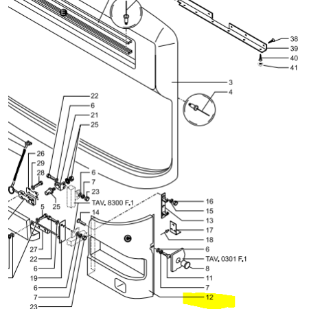 fianchetto anteriore sx 231, 240 breda d039015