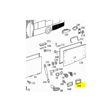 maniglia per coperchio a cerniera mercedes a0007580202