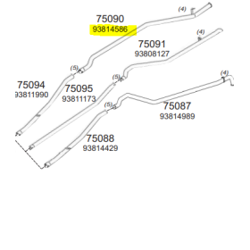 tubo di scarico posteriore iveco 93814586