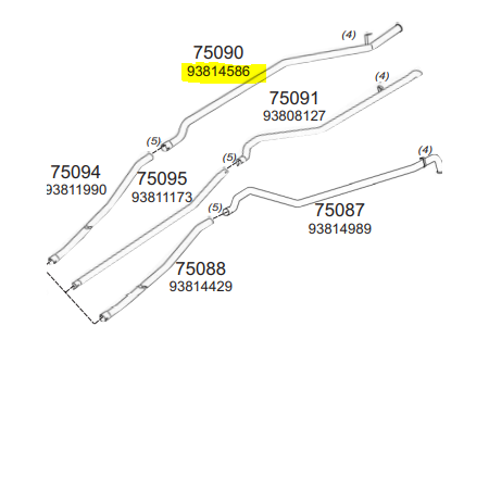 tubo di scarico posteriore iveco 93814586