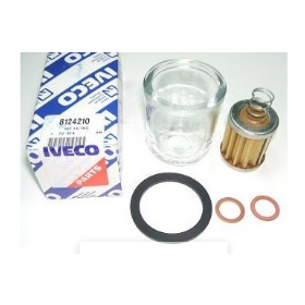 kit filtro combustibile/bicchiere di vetro e filtrino adescatore iveco 8124210