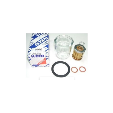 kit filtro combustibile/bicchiere di vetro e filtrino adescatore iveco 8124210