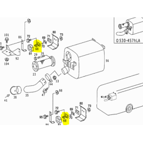staffa sostegno scarico mercedes a3014910215