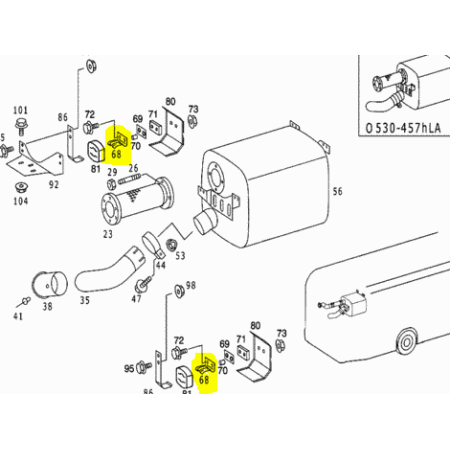 staffa sostegno scarico mercedes a3014910215