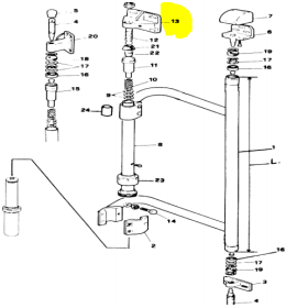 supporto alluminio super asta comando porta rotraslante iveco 8468142