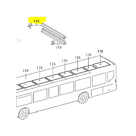 listello di copertura sottotetto mercedes a6286970127