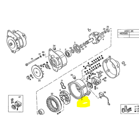 supporto alternatore posteriore bosch 1125887022 iveco 93163819 93159931