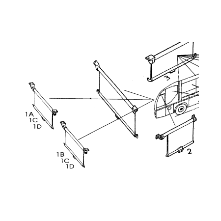 tendina parasole elettrica autista L 962mm iveco 93172973