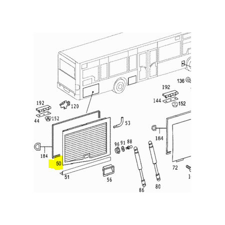 sportello griglia incernierato radiatore citaro mercedes a6287504905